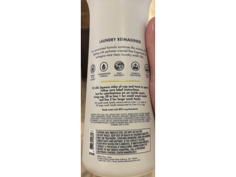 White Barn Fabric Care Detergent, Coconut Linen, 32 fl oz/946 mL
