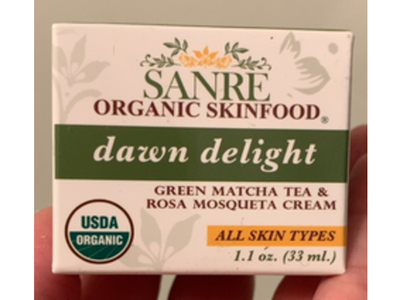 Sanre Organic Skinfood Green Matcha Tea & Rosa Mosqueta Cream, Dawn Delight, 1.1 oz/33 mL