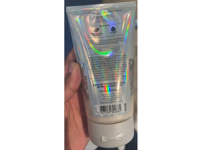 Bath & Body Works Exfoliating Glow Body Scrub, Platinum, 7.4 oz/210 g