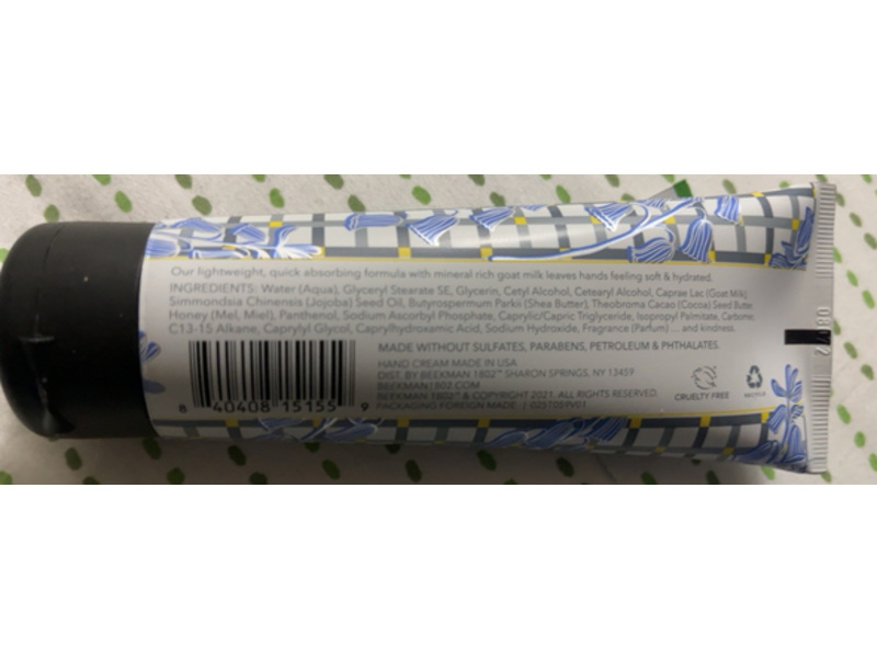 Beekman 1802 Silver Belle Bouquet Hand Cream, Goat Milk, 3.4 fl oz/100 mL