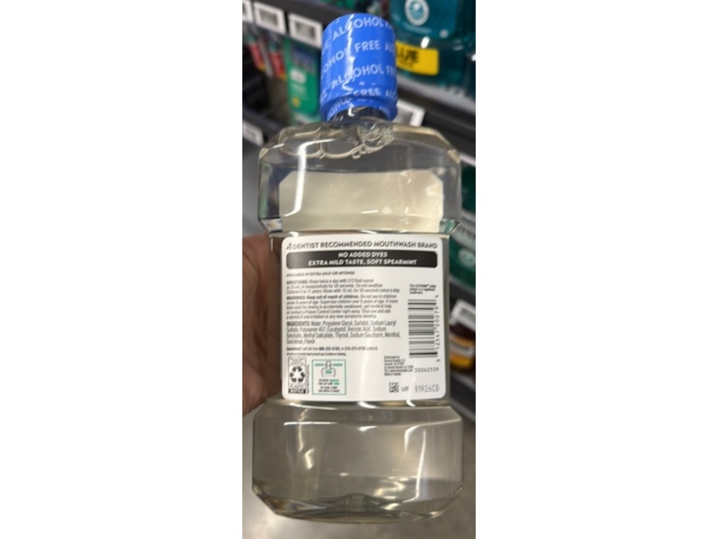Listerine Freshburst Mouthwash, Alcohol Free, Extra Mild Spearmint, 500 mL