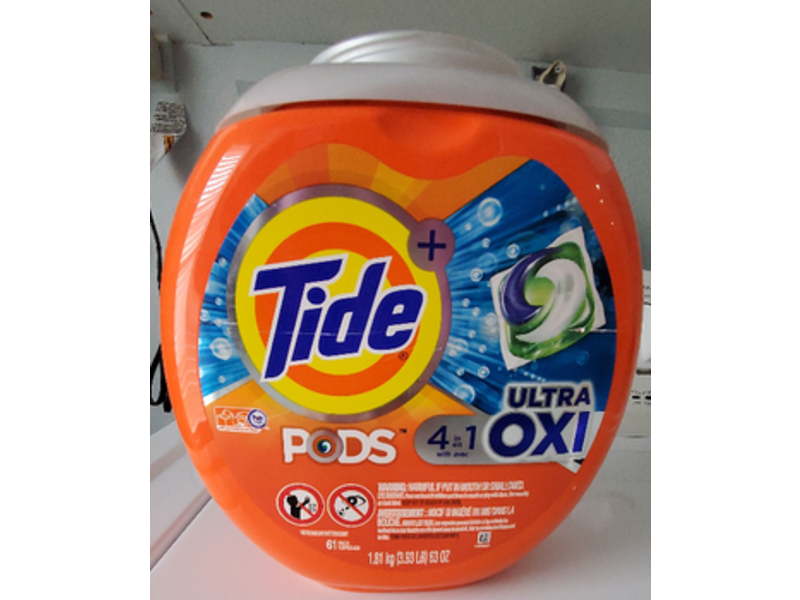 Tide Plus Pods 4 In 1 Ultra Oxl Laundry Detergent, 61 Count, 64 oz/3.93 lb