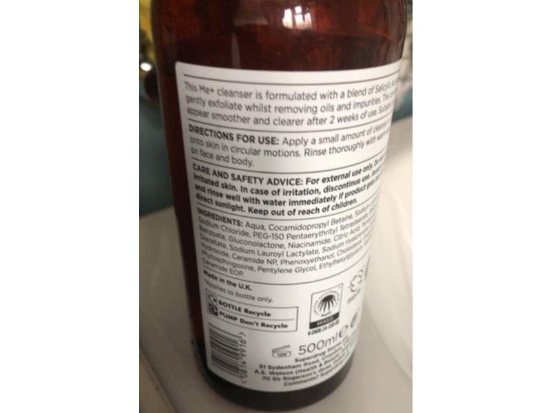 Superdrug Me+ Salicylic Acid, Ceramides, 500 mL