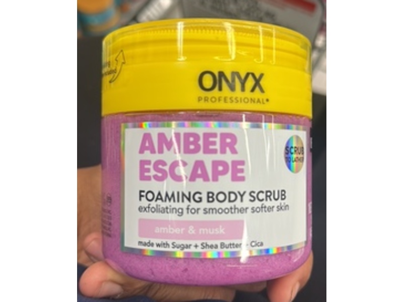 Onyx Professional Foaming Body Scrub, Amber Escape, 16 fl oz/453 g