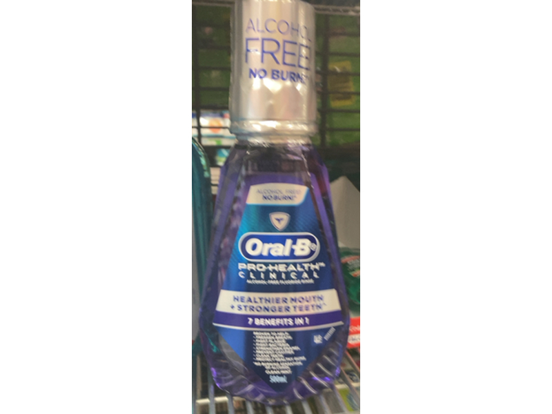 Oral-B Pro Health Clinical 7 Benefits In 1 Healthier Mouth + Stronger Teeth Mouthwash, Clean Mint , 500 mL