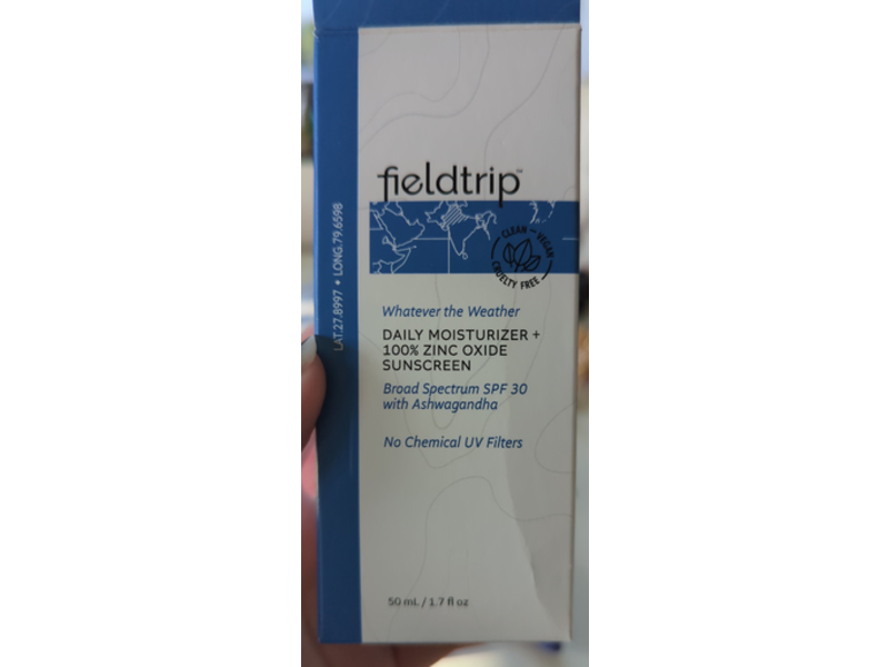 Fieldtrip Whatever The Weather Daily Moisturizer + 100% Zinc Oxide Sunscreen, SPF 30, Ashwagandha, 1.7 fl oz/50 mL