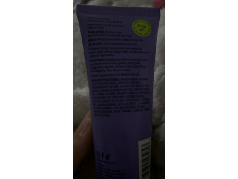 Freeman Exfoliator + Cleanser, Oatmeal + Walnut, 3 fl oz/89 mL