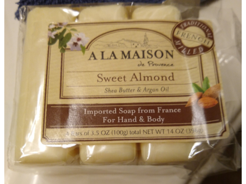 A La Maison Bar Soap, Sweet Almond, 14 oz/396 g, 4 Count