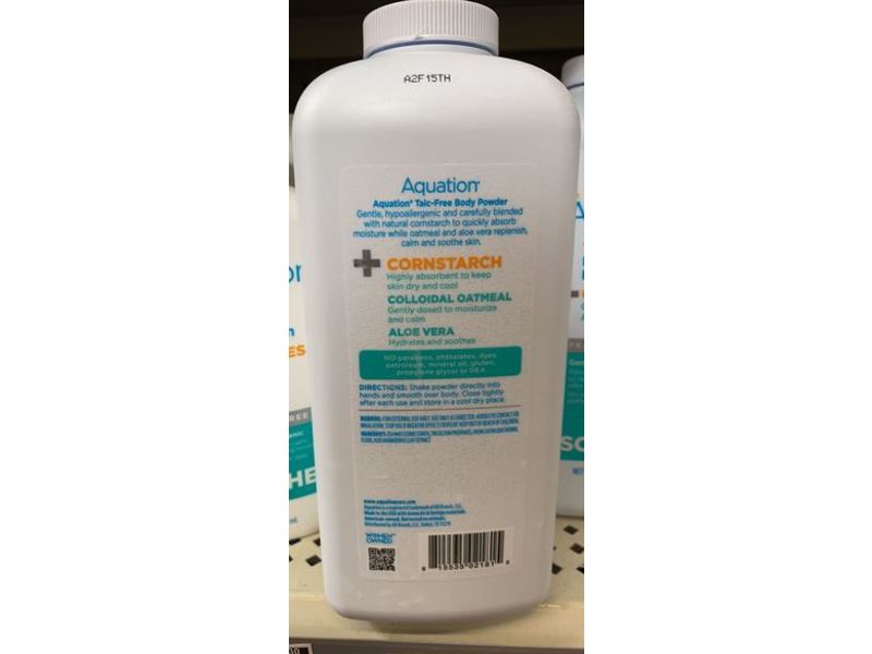 Aquation Soothe Body Powder, Corn Starch+Oatmeal & Aloe Vera, 16.5 oz/458 g