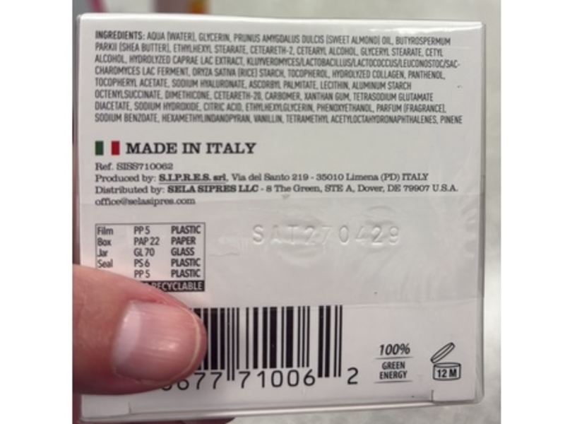 Delfanti-Milano Goat’s Milk Day Cream, Hyaluronic Acid, 1.7 oz/50 mL