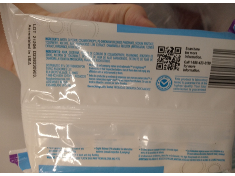 Tippy Toes Wipes, Melonberry Scent, Alcohol Free, 42 Count