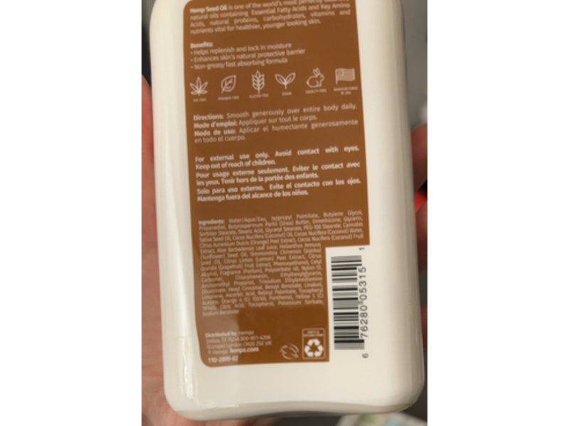 Hempz Tropical Coconut Herbal Body Moisturizer, 17 fl oz/500 mL