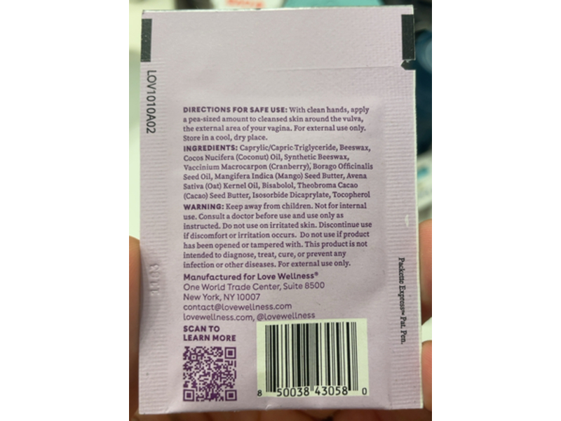 Love Wellness Daily Vulva Care Comfy Cream, 0.08 fl oz