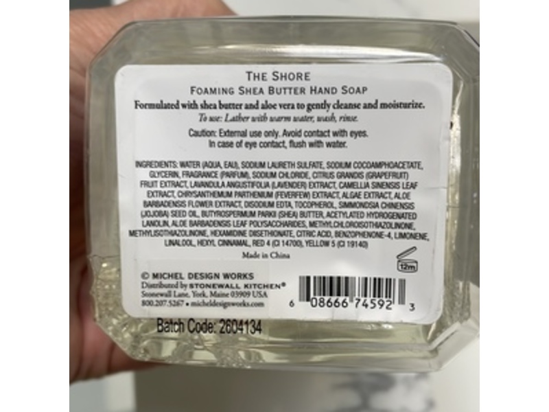 Michel Design Works Foaming Shea Butter Hand Soap, The Shore, 17.8 fl oz/530 mL