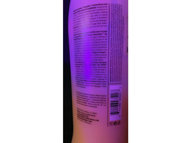 Rusk Sensories Anti - Freeze Leave - In Conditioner, Passionflower & Aloe, 33.8 fl oz/1 L