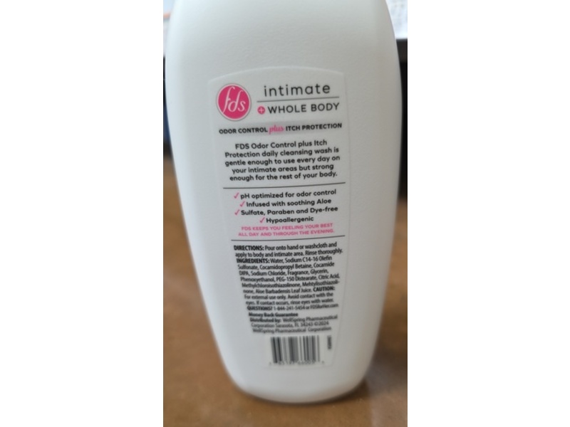 Fds Intimate + Whole Body Daily Cleansing Wash, Odor Control + Itch Protection, 10 fl oz/296 mL
