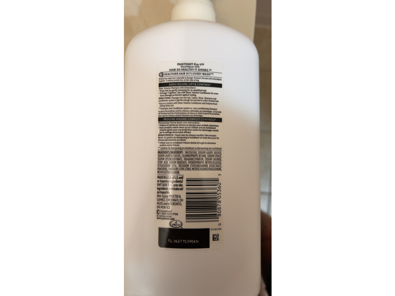 Pantene Pro-V Sheer Volume Shampoo, 33.8 fl oz/1 L
