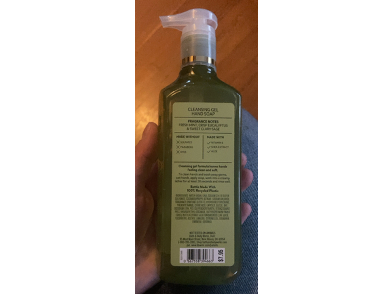 Bath & Body Works Cleansing Gel Hand Soap, Eucalyptus Mint, 8 fl oz/236 mL