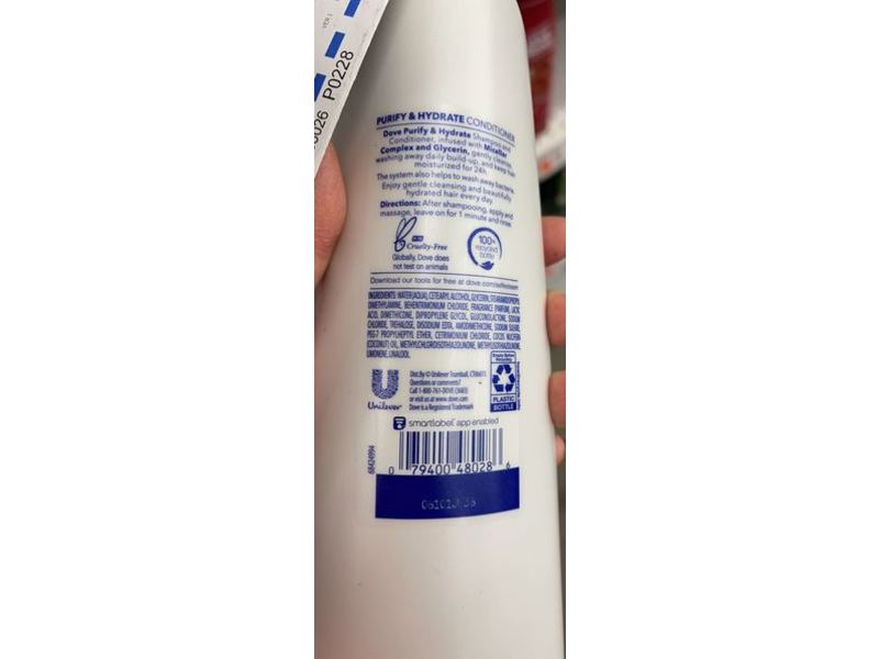 Dove Care & Protect Conditioner, Purify & Hydrate, 12 fl oz/355 mL