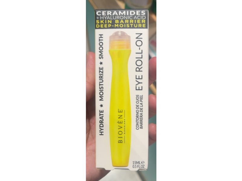 Biovene Skin Barrier Deep-Moisture Eye Roll-On, Ceramides + Hyaluronic Acid, 0.5 fl oz/15 mL