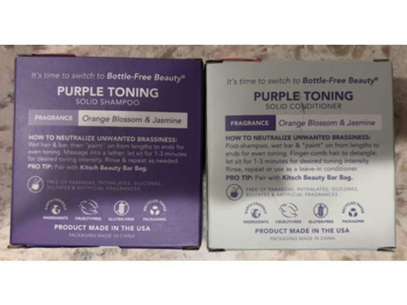 Kitsch Purple Toning Solid Shampoo + Conditioner Set, Biotin