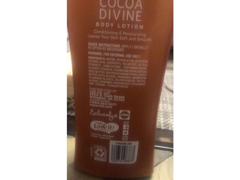 Cocoa Divine Body Lotion, Rich Cocoa Butter, Conditioning & Moisturizing, 24.5 fl oz/725 mL