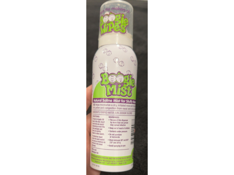 Boogie Mist Natural Saline Nasal Mist, 3.1 oz/89 g