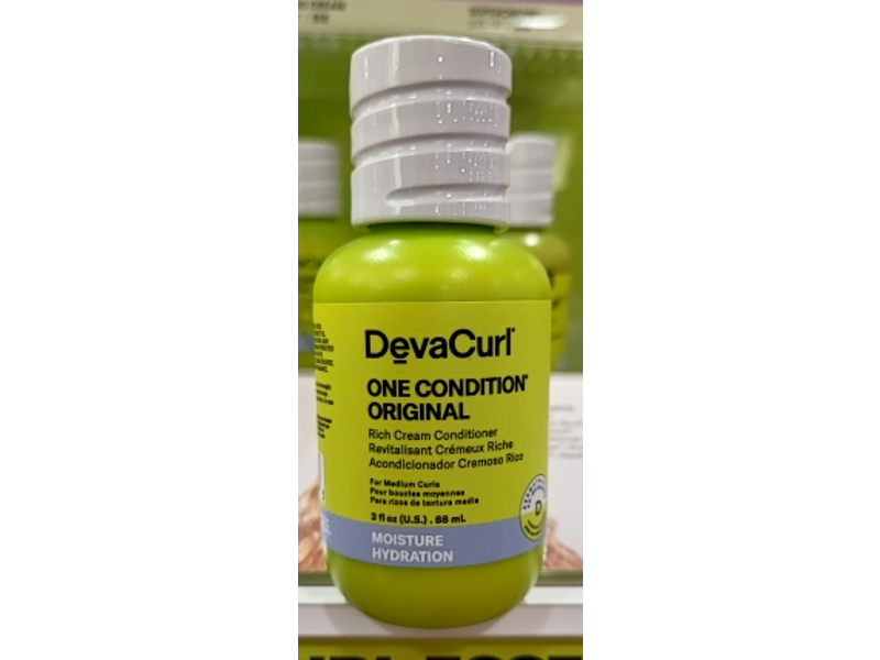 DevaCurl One Condition Original Rice Cream Conditioner, 3 fl oz/88 mL