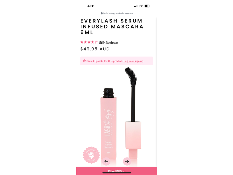 Lash Therapy Australia Growth Serum Mascara, 6 mL