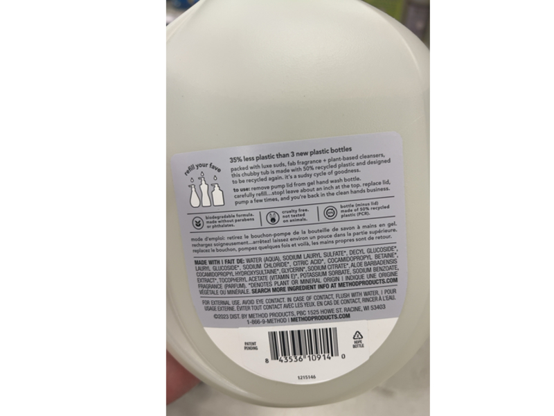 Method Gel Hand Wash, Vetiver + Amber, 34 fl oz/1 L