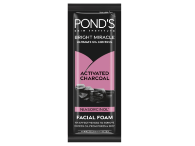 Ponds Bright Miracle Facial Foam, Activated Charcoal Niasorcinol, 10 g