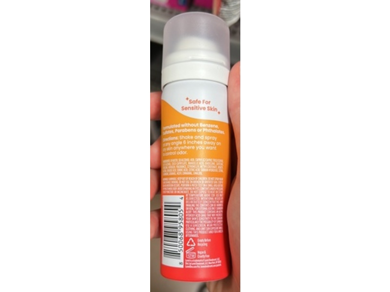Lume Whole Body Deodorant Invisible Spray, Clean Tangerine, 1.0 oz
