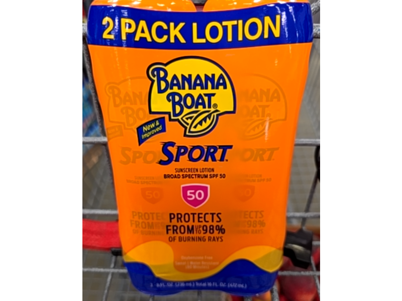 Banana Boat Sport Sunscreen, SPF 50, 8 oz/236 mL, Pack Of 2