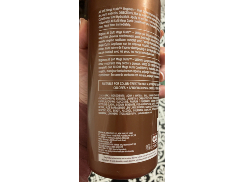 Redken All Soft Mega Curls Shampoo, Aloe, 33.8 fl oz/1000 mL