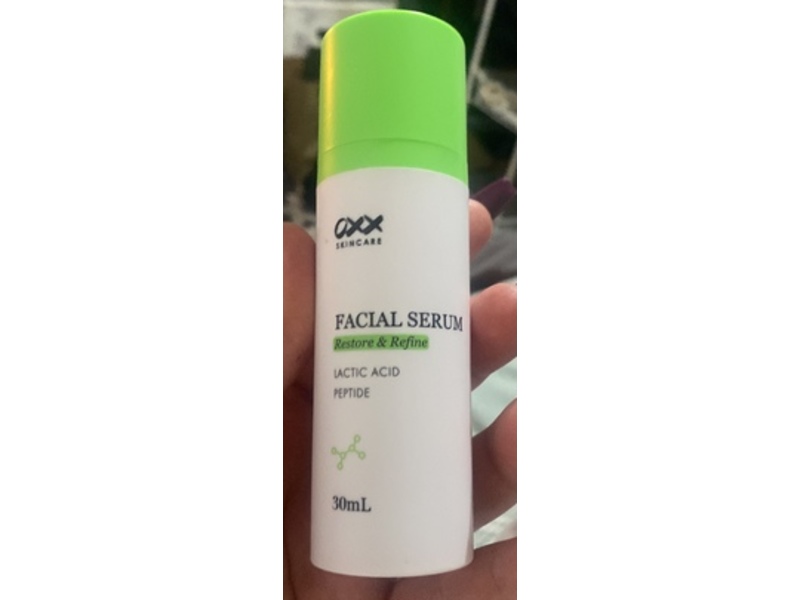OXX Skincare Restore & Refine Facial Serum, Lactic Acid, Peptide, 30 mL