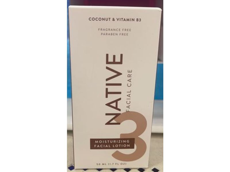 Native Facial Care Moisturizing Facial Lotion, 3, Fragrance Free, 1.7 fl oz/50 mL