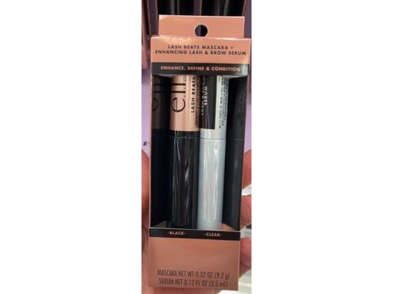 e.l.f. Cosmetics Lash Beats Mascara + Enhancing Lash & Brow Serum, Black & Clear