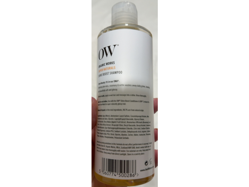 Organic Works Super Naturals Shine Boost Shampoo, 10.14 fl oz/300 mL