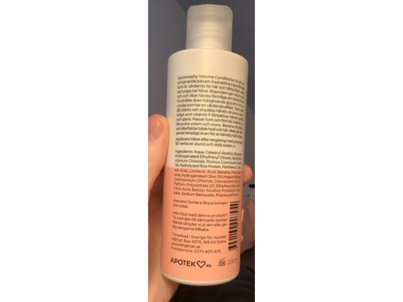 Apolosophy Volume Conditioner, Rice Protein, 200 mL