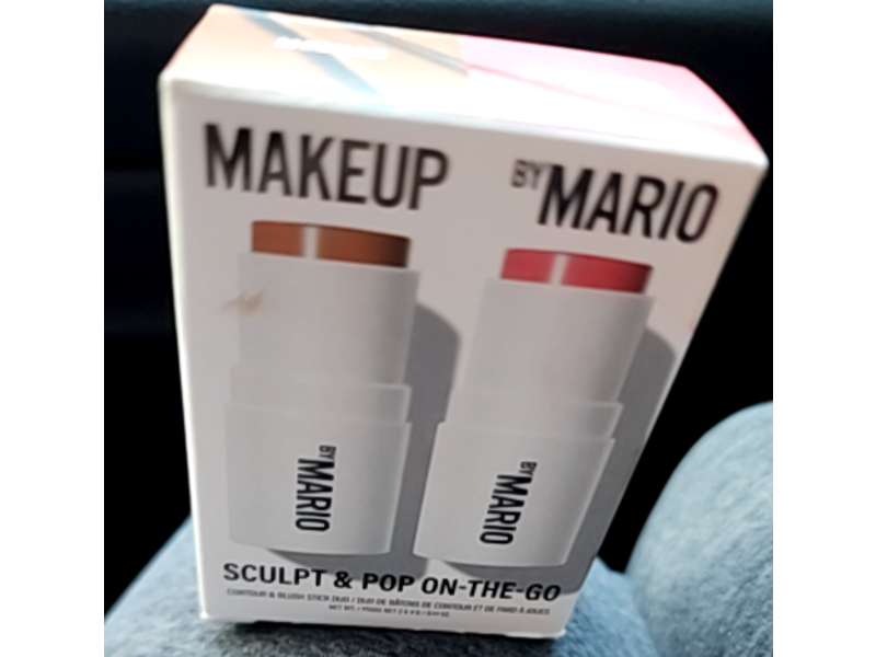 Makeup By Mario Sculpt & Pop On the Go Contour & Blush Stick Duo, Medium + Pale Petal, 0.14 oz/4 g