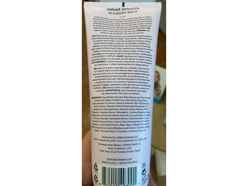 Bokka Botanika Velvet Smooth Blowdry Balm, 6.8 oz/200 mL