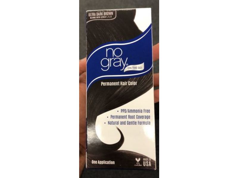No Gray On The Go Permanent Permanent Hair Color, Ultra Dark Brown, 1 Application