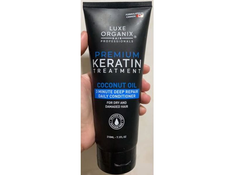 LuxeOrganix Premium Keratin Treatment Daily Conditioner, Coconut Oil, 7.1 fl oz/210 mL