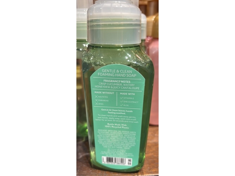 Bath & Body Works Gentle & Clean Foaming Cleanser, Cucumber Melon, 8.75 fl oz/259 mL