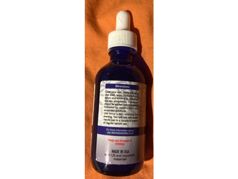 Instaskincare Facial Serum, Hyaluronic Acid, 2 fl oz/60 mL