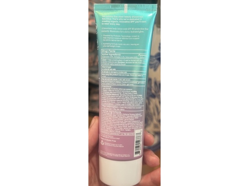 Coola Dew Good Illuminating Body Melt Sunscreen Lotion, SPF 40, 3.4 fl oz/100 mL