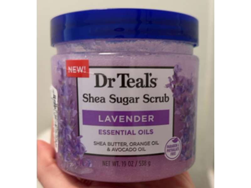 Dr Teal's Shea Sugar Scrub, Lavender Essential Oils, 19 oz/538 g, Pack Of 3