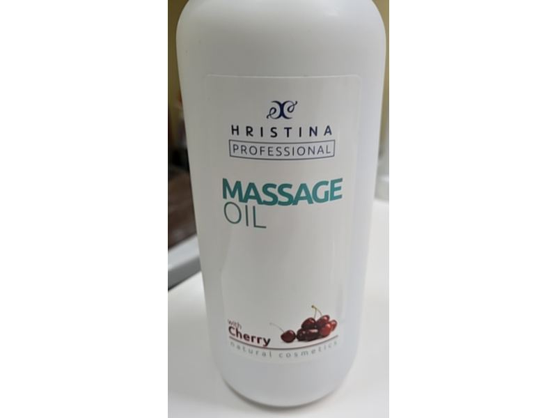 Hristina Massage Oil with Cherry, 16.90 oz/500 mL