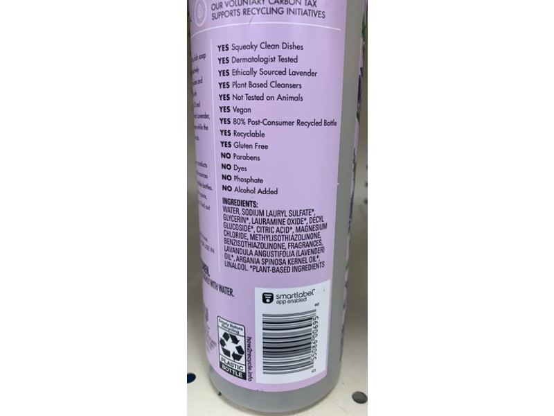 Love Home And Planet Dish Liquid, Lavender & Argan Oil, 15 fl oz/473 mL, Pack Of 6