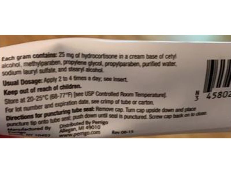 Hydrocortisone Cream Usp 2.5%, 28 g Perrigo (RX)